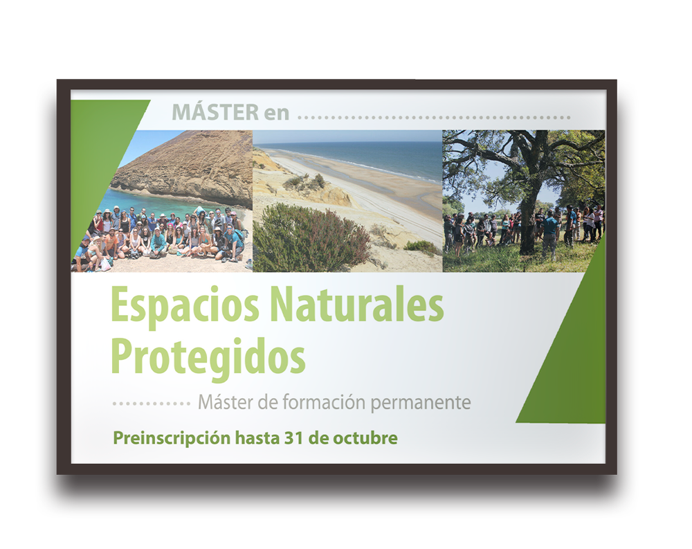 Cartel promocional de un máster: Espacios Naturales Protegidos, inscripción hasta 31 de octubre.